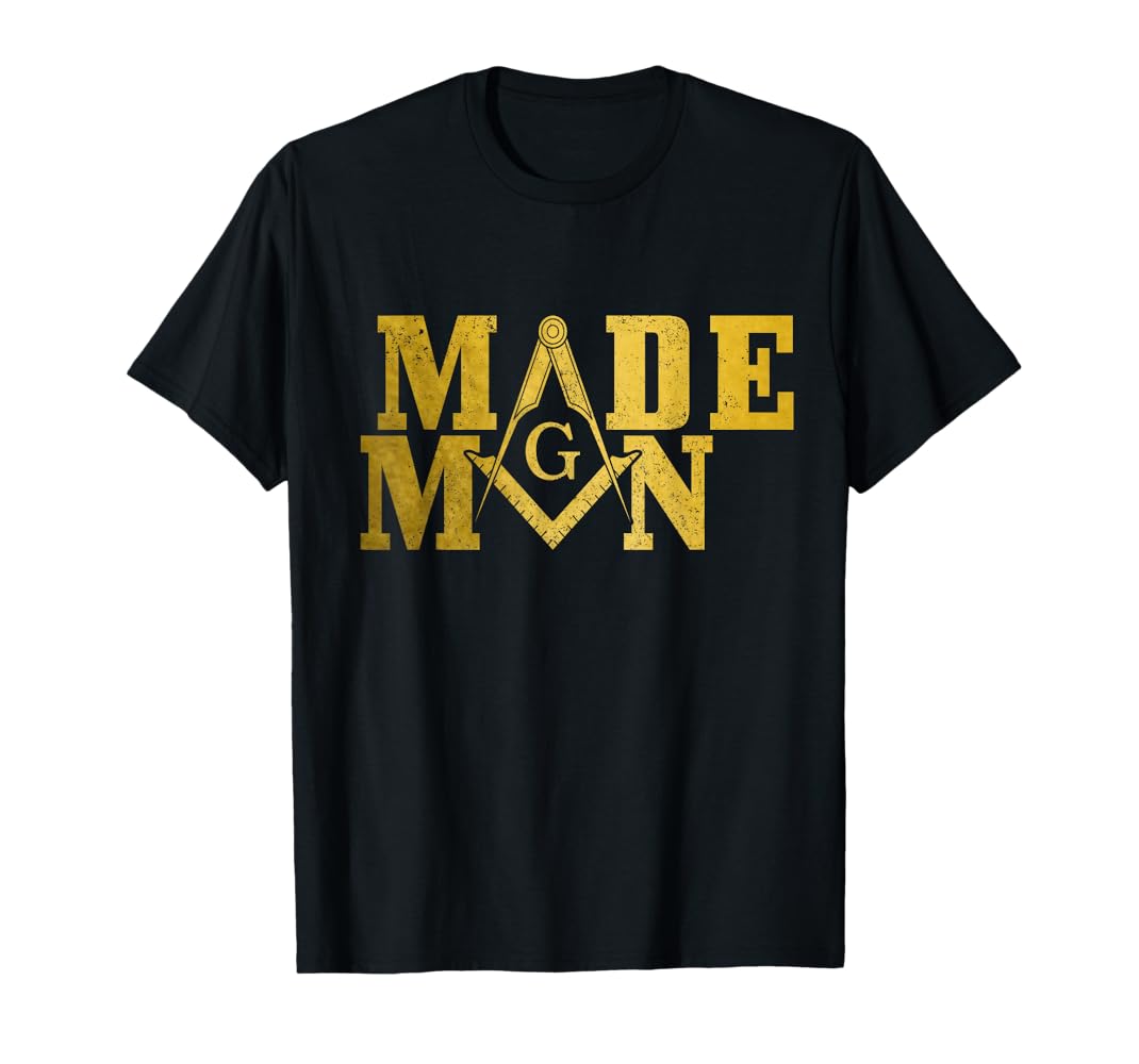 Amazon.com: Mason Made Man Masonic Square & Compass T-Shirt